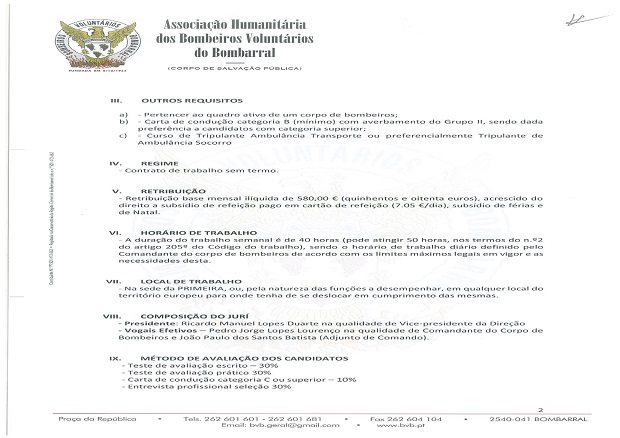 Aviso de concurso nº 12018 002 Site